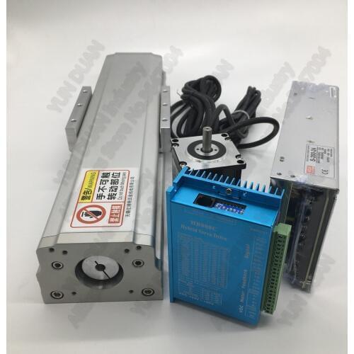 300mm Fully Enclosed 4pcs Sliders Guide Linear Module 1605 1610 Ballscrew Sliding Table Workbench& NEMA23 Closed Loop Motor Kits