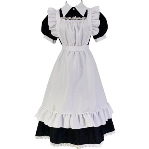 Shanghai Story COS Anime Womens The Promised Neverland Isabella Krone Cosplay Short Sleeve Maid Dress Costume