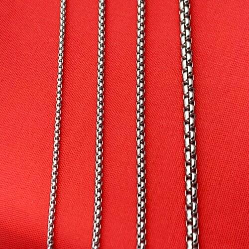 Fashion Silver Chain 2mm 2.5mm 3mm 4mm Stainless Steel box Necklace Chain For women men locket pendant
