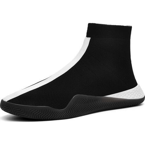 Men Running Shoes Sports Sneakers Flats Breathable Mesh Summer Outdoor Walking Man Socks Shoes Athletic Slip On Platform