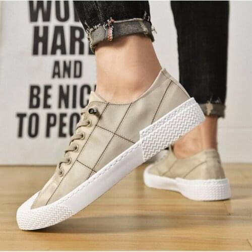 Men Canvas Casual Shoes Fashion Platform Spring Lacing Canvas Shoes Size 39~44