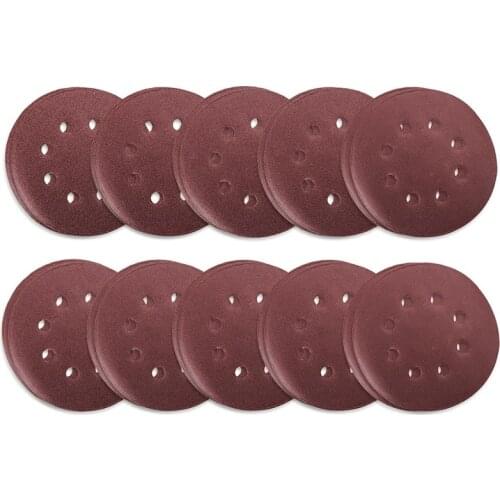 Pack of 80 Pieces of 5 Inch 125 mm Round Sandpaper Eight-Hole Disc Grit 40-400 Sand Disc Polishing Abrasive
