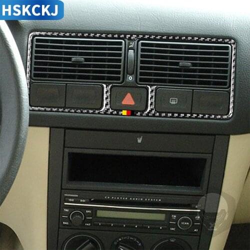 For Golf 4 Jetta Bora MK4 R32 GTI 1999-2004 Carbon Fiber Stickers Interior Center Control Air Vent Outlet Frame Car Accessories