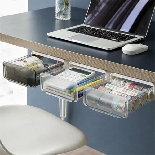Table Drawer Organizer Box Large Capacity Under Desk for Cosmetics Stationery Snack Pencil Holder School Office Desktop Wardrobe