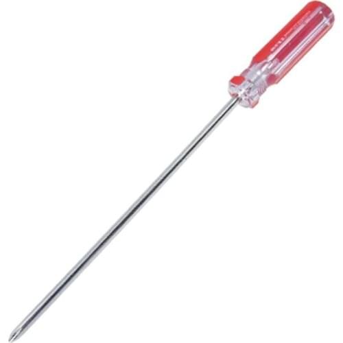 6mm Tip Long Blade Screwdriver Hand Tool Red + Transparent