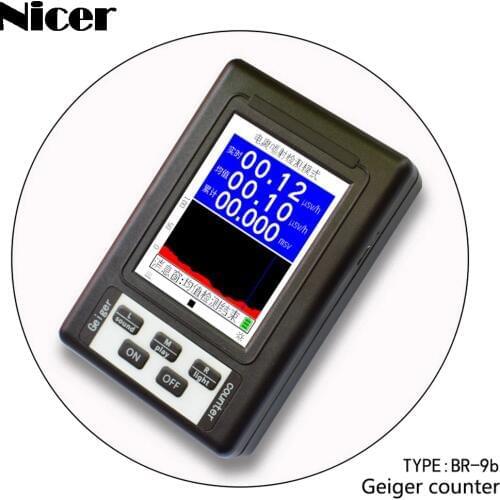 Portable Geiger Counter Radiation Dosimeter X-ray Beta Gamma Nuclear Radiation Dosimeter Electromagnetic Radiation Detector BR-9