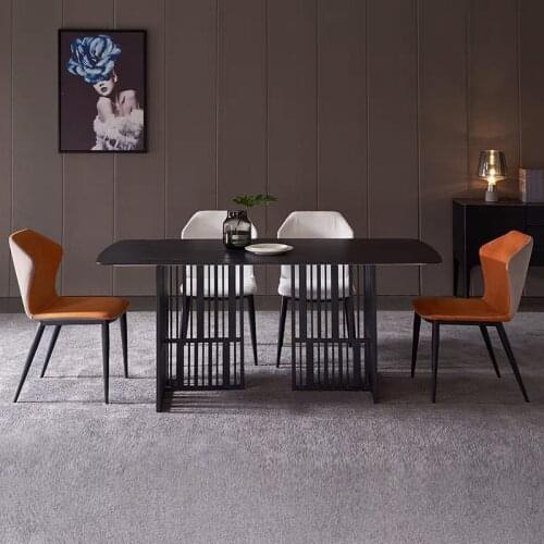 Rectangle Italian Dinner Dining Table And Chairs 6 Luxury Dinning Chairs Modern Marble Dining Room Furniture Table Set