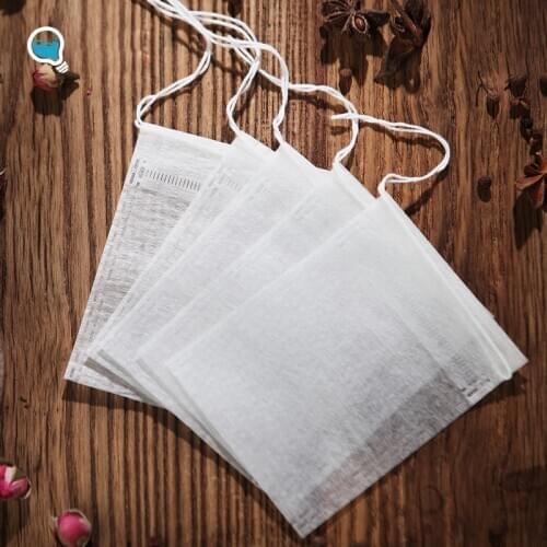 100PcsLot Teabags 5.5 x 7CM Empty Scented Tea Bags disposable With String Heal Seal Filter Paper for Herb Loose Tea Bolsas de te