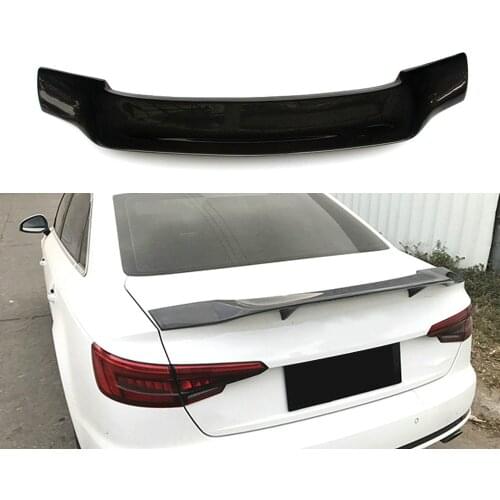 R Style Carbon Fiber Rear Trunk Wing Spoiler Visor Boot Top Lip Lid Retrofit For Audi A4 B9 SLINE S4 Sedan 4-Door 2017-2020 19