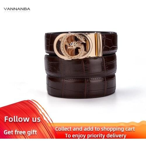 VANNANBA Mens Belt Cowhide 100% Genuine Leather Luxury Designer Fashion Personality Belt For Jeans Dragon Totem ремень мужской