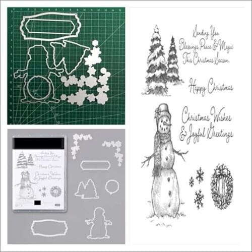Christmas Snow Wonder Metal Cutting Die and Stamps Stencils Scrapbooking Photo Album Card Paper Embossing Craft DIY Die Cut 2021