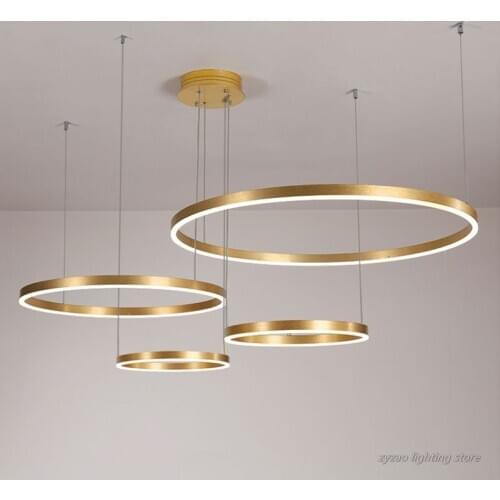 Modern Ring Led Chandeliers Living Room Home Decor Hanglamp Dining Room Kitchen Pendant Lamp Foyer Polar Led Chandelier Lighting