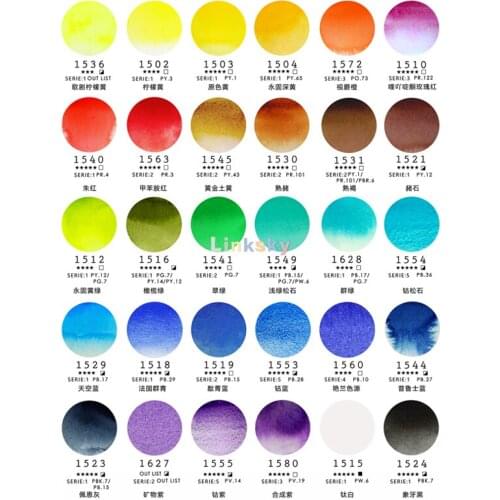 Super Vision Conventional Color,Professional Watercolor 30 Colors,15ml tubular,good transparency, fine texture,Art supplies