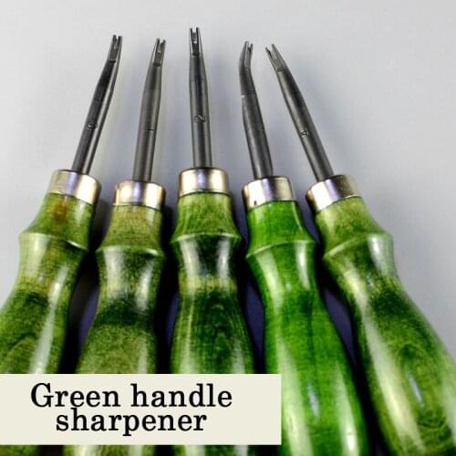 Handmade Diy Green Handle Sharpener Leather Making Tools 5 Specifications Leather Tools