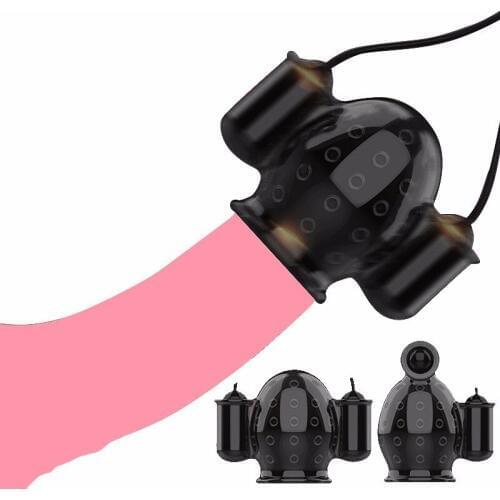 Glans Vibrators Male Masturbation Glans Trainer Delay Lasting Vibrating Adult Sex Toys For Men Penis Massage Sex Products