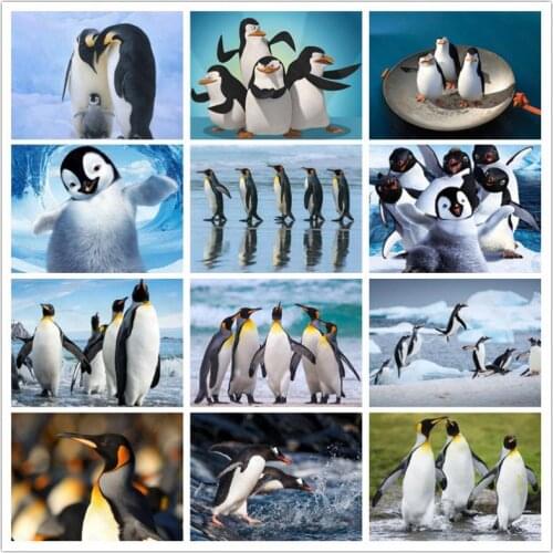 Animal Embroidery Diamond Painting Penguin Cross Stitch Home Decoration Painting Full Diamond Mosaic Wall Sticker