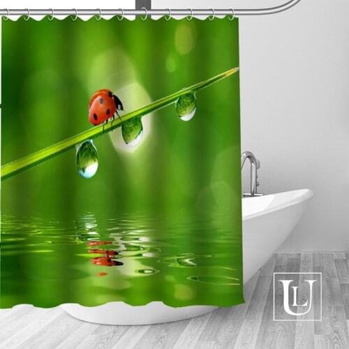 Custom Ladybug Curtain Fabric Modern Shower Curtain bathroom beautiful Curtains Bath decor Polyester Cloth Waterproof