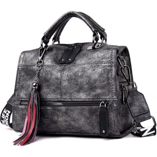 Female Tote Bag Crossbody Bags for Women Shoulder Bag Luxury Brand Soft Leather Handbags Vintage Tassel Women Hand Bags Designer