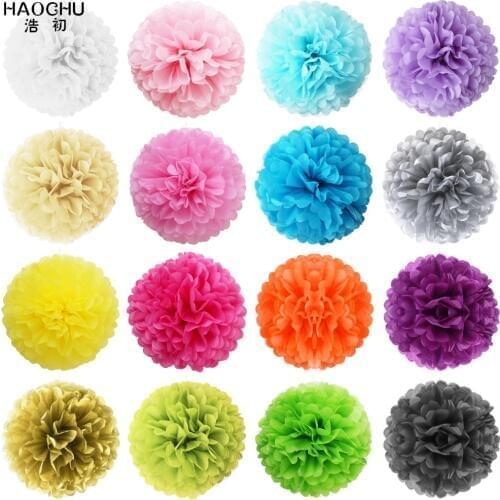 10pcs/lot Handmade Tissue Paper Pom Poms Wedding Decorative Paper Flowers Ball For Home Garden Kids Birthday Party Decoration