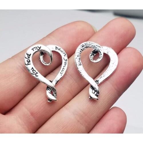 15pcs/lot--28x22mm, heart cham,Antique silver plated You hold my heart forever charms,DIY supplies,Jewelry accessories