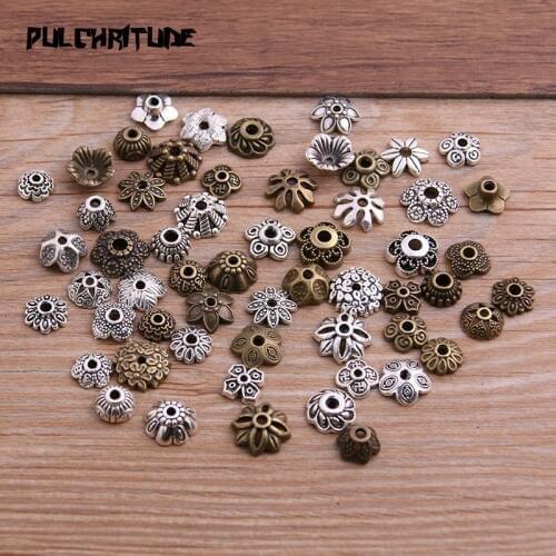 40pcs Mix Small Size Random 20-30 Style Two Color Receptacle Hollow DIY Spaced Jewelry Accessories Charms For Jewelry Making