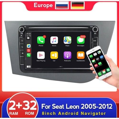 MEKEDE 2 din Car DVD For Seat Leon 2005 - 2012 Car Radio Multimedia Video Player Navigation GPS Screen With Frame DVD DVR camera