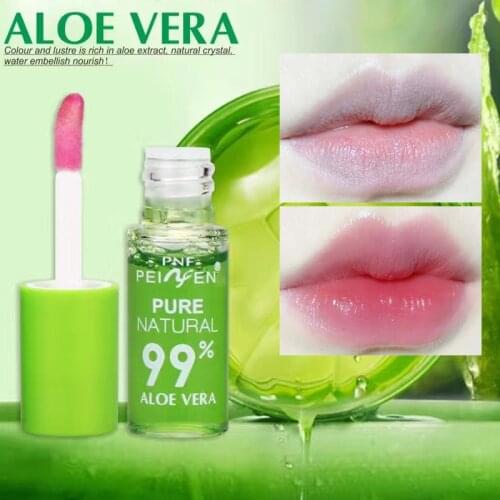1pcs Aloe Vera Lip Gloss Color Change Care Moisturizing Lip Balm Waterproof Long Lasting Makeup Liquid Lipsticks Cosmetic
