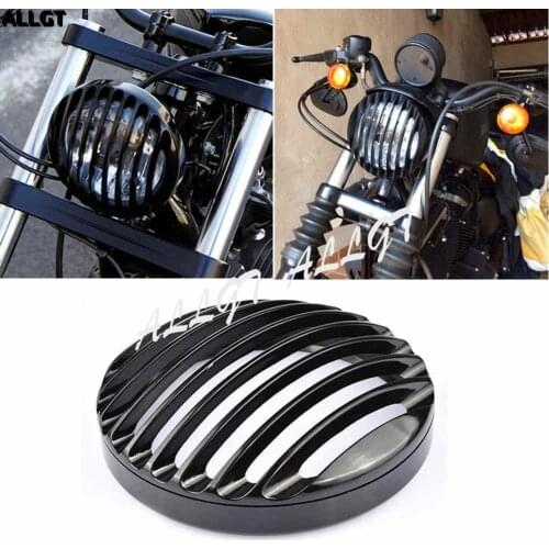 ALLGT Black Aluminum Headlight Grill Cover Fit For 2004-2014 Sportster XL 883 1200 Harley