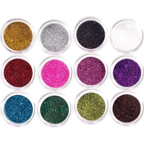 DIY Nail Art Glitter Powder Dust Decoration kit For Acrylic Tips UV Gel Manicure tools