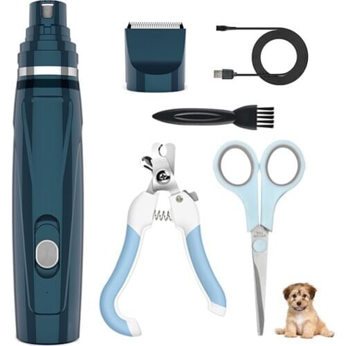 Electric Rechargeable Pet Nail Trimmer Painless Cat Paws Grooming Tools Low Noise Dog Hair Clippers Dog Grooming Machine Kit