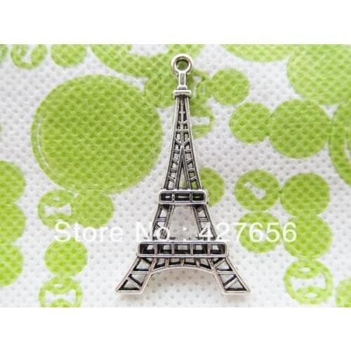 24.79mmx44.17mm Cabinet Filigree Hollow out Antique Silver tone Eiffel Tower Pendant Charm/Finding,DIY Accessory Jewellry Making