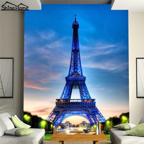 France Landmark Eiffel Tower City Building Photo 3d Wallpaper for Wall 3 d Livingroom Aisle Non-woven Mural Rolls Bedroom Decor