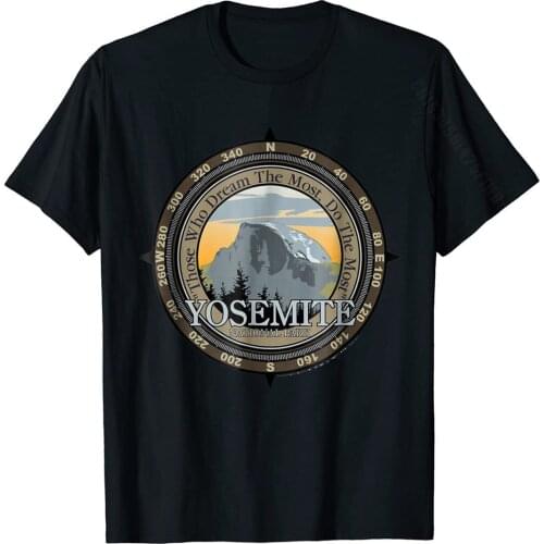 Yosemite National Park T Shirt Hiking Tee Wanderlust Normal T Shirt For Men Cotton Tops Tees Hip Hop Oversized