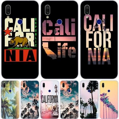 California Palm Trees Silicone Case for Xiaomi Redmi K20 5X 6X Play A1 A2 8 Lite 7A 6A S2 Y2 Y3 Note 4X 5 6 7 Pro F1 Soft Cover