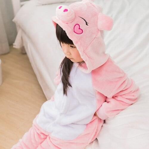 Animal Anime Cosplay Pig Costume for Boy Girls Halloween Toddler Dress Up Fancy Kids Cute Cartoon Pajama Carnival Party