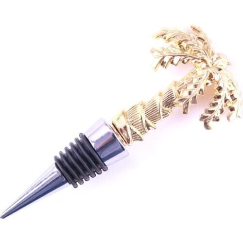 Coconut Tree Red Wine Bottle Stopper Vacuum Sealed Reusable Plug Caps Wedding Wedding Party Decorations Gift