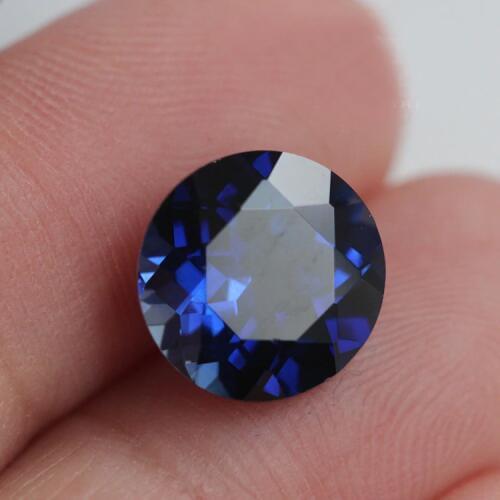 Collection top selling Round Shape Blue synthetic corundum Loose stone beads jewelry making diy faceted stones fashion