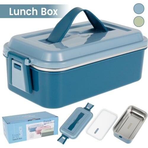 Lunch Bento Box Portable Food Warmer Stainless Steel Insulated Container Thermal Insulated Rectangular Picnic Storage Boxes