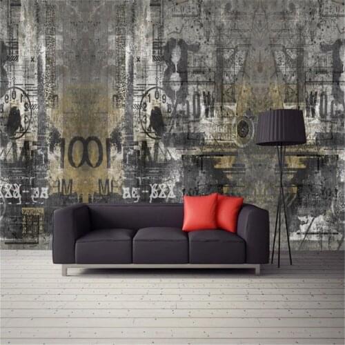 Milofi custom large non-woven wallpaper mural industrial retro background wall decorative painting