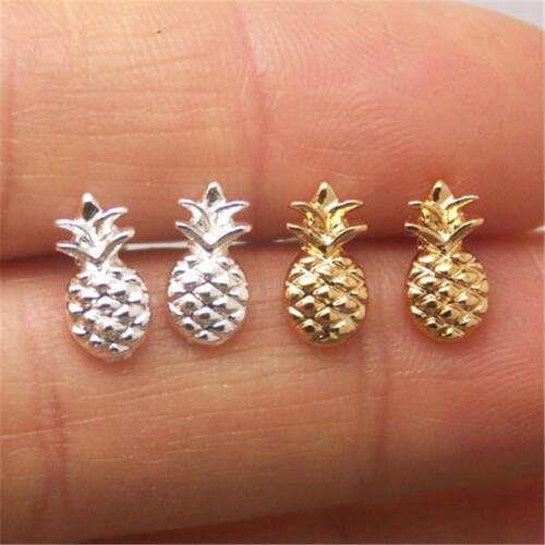 Minimalist Tropical Pineapple Kpop Earrings For Women Cute Pendientes Gold Color Small Ananas Stud Earrings 2020 Korean Jewelry
