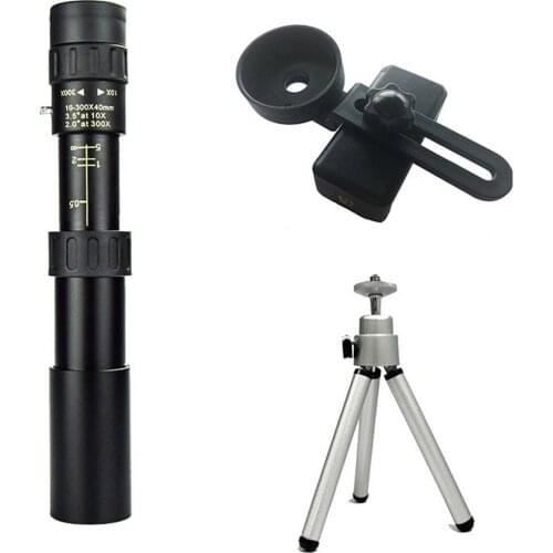 10-300x 40mm Monocular Telescope Super Zoom Monocular Quality Eyepiece Portable Binoculars Hunting Night Vision Scope Camping