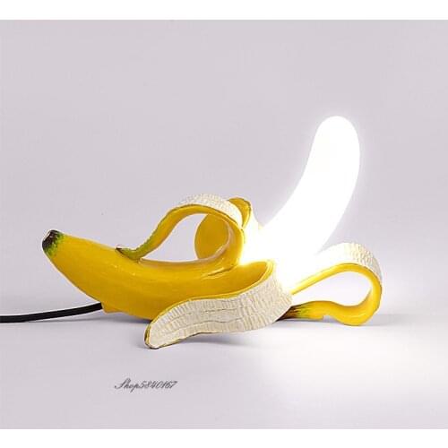 SELETTI Banana Table Lamp Nordic Designer Desk Lamp for Study Bedroom Living Room Art Deco Beside Resin Led Table Light Fixtures