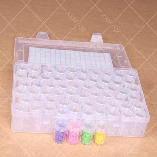 28/60/64 Cells Transparent Organizer Storage Case For Diamond Painting Embroidery Accessories Tool Container Home Storage Box