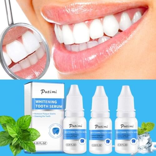 PUTIMI Whitening Teeth Serum Effective Remove Plaque Stains Yellow Teeth Teeth Cleaning Serum Dental Tool Oral Hygiene Care