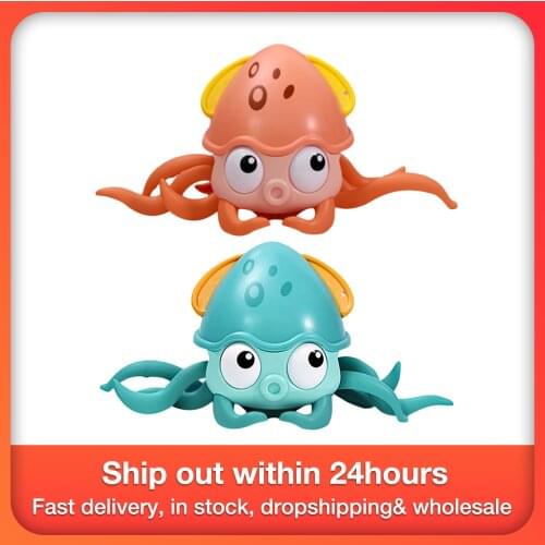 Swimming Octopus Toy 2 In 1 Floating Swimming Cartoon Bathtub Childrens Toys Drag Walking Beach Toys