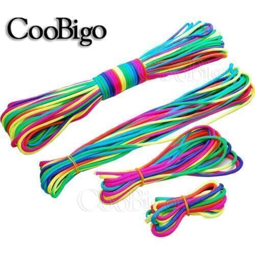 10ft-328ft Dia.4mm Rainbow Thread String Braided Cord Rope for Paracord Bracelet Lanyard Shoelaces Sew DIY Craft Accessories