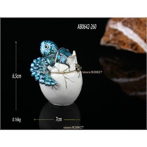 Turtle Trinket Box Handmade Decorated with Crystals Decorative Turtle Figurine Statue Hatching Egg Turtle Keepsake Box