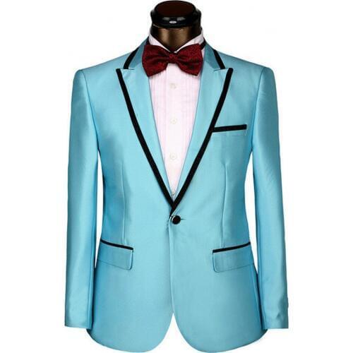 Groomsmen Peak Lapel Groom Tuxedos Blue/Red/Yellow Mens Suits Wedding Best Man Suit (Jacket+Pants+Tie+Hankerchief) B684