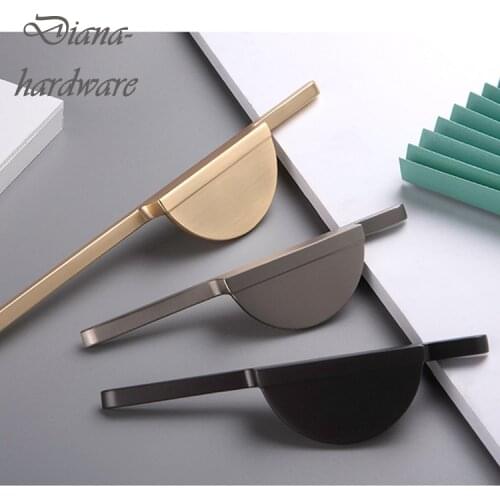 Modern Simple Semi-circle Wardrobe Handle Kitchen Cupboard Cabinet Door Handle Drawer Pulls Decor Furniture Handles Hardware