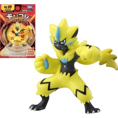 Takara Tomy Tomica Pokemon Pocket Monsters Moncolle MS-09 Zeraora 3-5cm Mini Resin Anime Figure Toys For Children Collectible